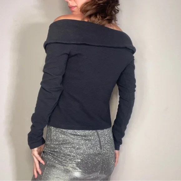 SOLD Maeve Anthropologie Ribbed Snap Up  stretchy long sleeve can off the - Picture 9 of 15